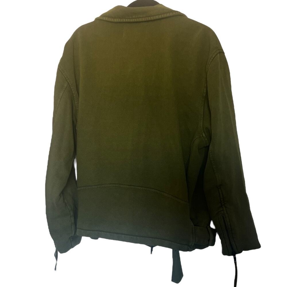 Free People We The Free Rebel Knit Moto Jacket In Olive Sparrow Size S - Picture 4 of 11